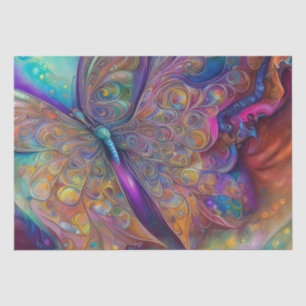Papel De Seda Butterfly Fractal Watercolor Pai Digital