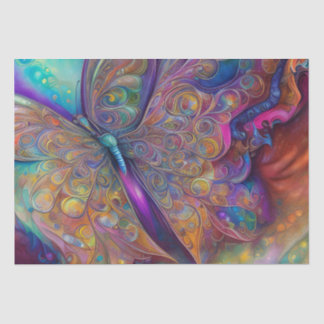 Papel De Seda Butterfly Fractal Watercolor Pai Digital