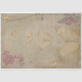 Papel De Seda Butterfly Music Antique Aged Paper Art