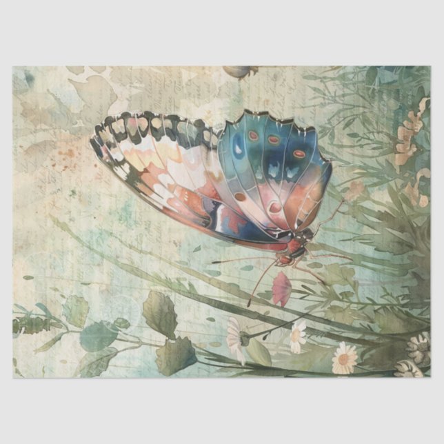 Papel De Seda Butterfly Vintage - Letra Escrevendo Decoupage (Frente )