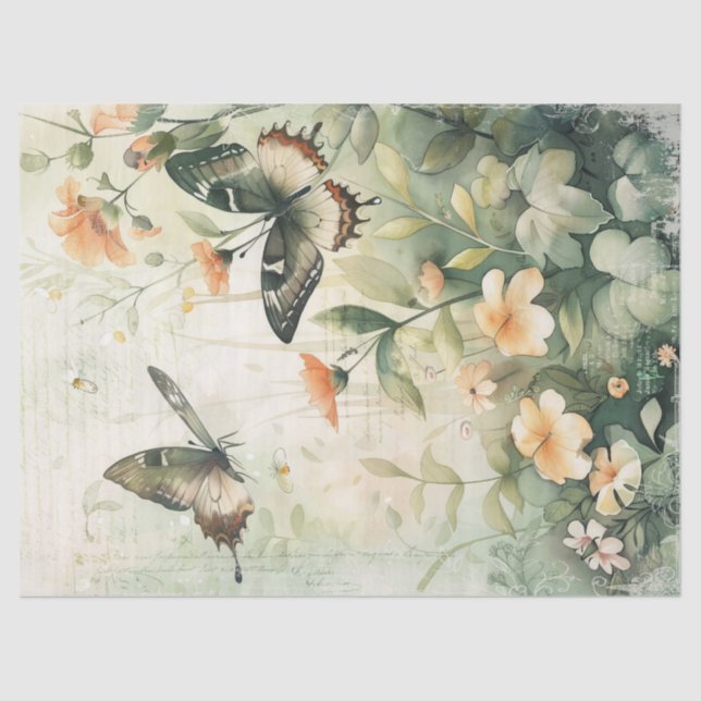 Papel De Seda Butterfly Vintage - Letra Escrevendo Decoupage (Frente )