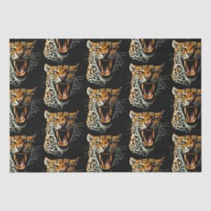 Papel De Seda Cabeça de ataque com picos-leopardo