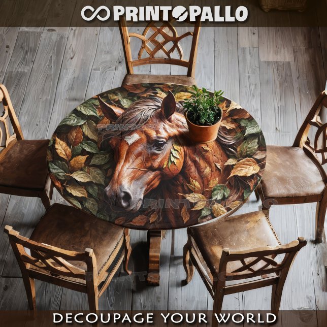 Papel De Seda Cabeça de cavalo nas folhas do outono (Criador carregado)