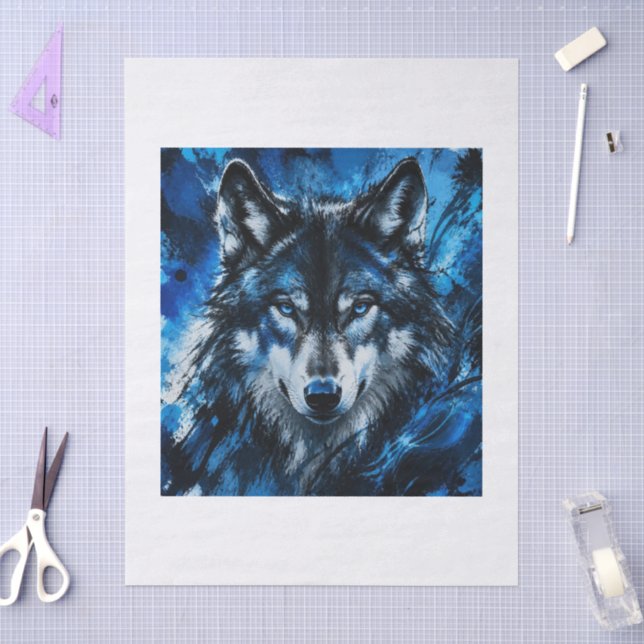 Papel De Seda Cabeça de lobo (Arte )