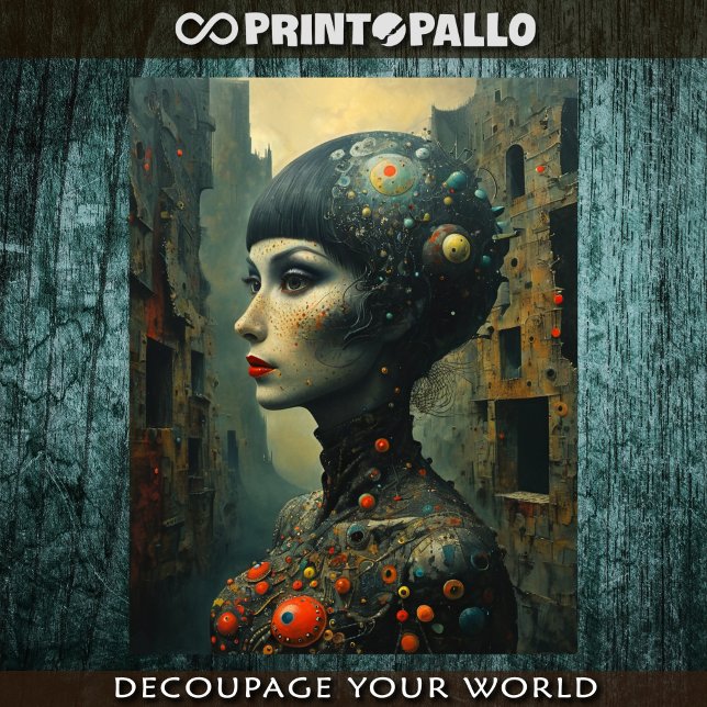 Papel De Seda Cabeça de mulher surreal e mágica (Criador carregado)