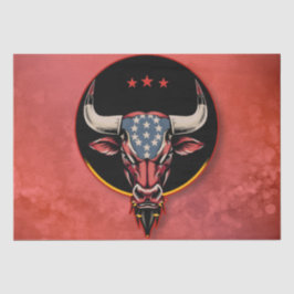 Papel De Seda Cabeça de touro Patriótica, um touro Americano