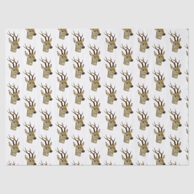 Papel De Seda Cabeça de Veado com Pequenos Chifres #1 (Frente )