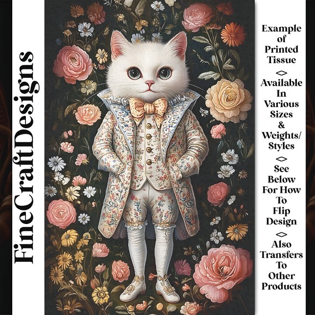 Papel De Seda Cabeçalho Barroco Branco CB7 Decoupage (Criador carregado)