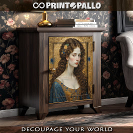 Papel De Seda Cabeleira ruiva elegante no estilo Klimt