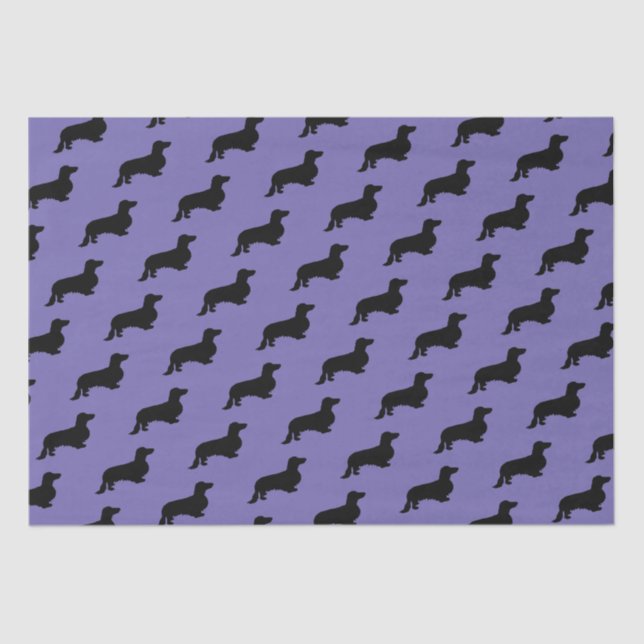 Papel De Seda Cabelo Longo Dachshund - Silhouette 1 (Frente )