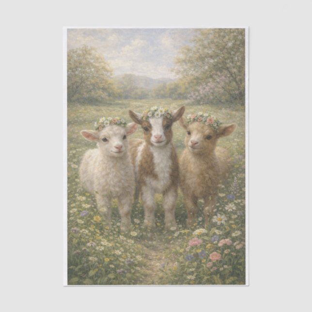 Papel De Seda Cabras de Primavera (Frente )