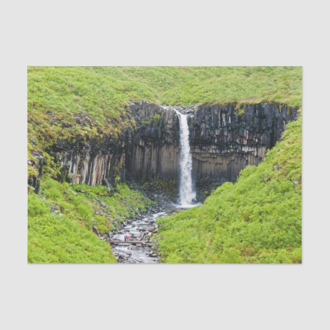 Papel De Seda Cachoeira Svartifoss em Skaftafell - Islândia (Frente )