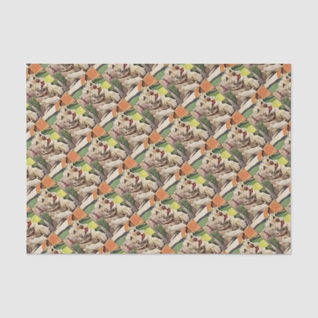 Papel De Seda Cachorro adorável dos anos 40 (Frente )