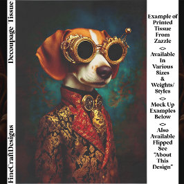 Papel De Seda Cachorro Beagle Steampunk Glamouroso Decoupage EZ5