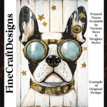 Cachorro Boston Terrier Steampunk Fofo Decoupage K