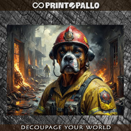 Papel De Seda Cachorro Boxer como Bombeiro -