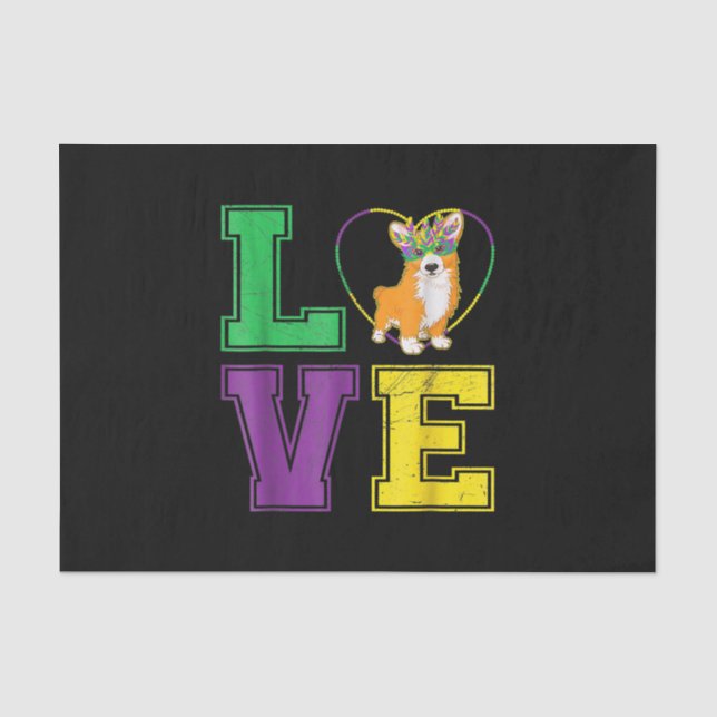 Papel De Seda Cachorro Cachorro Mardi Gras Engraçado Cachorro (Frente )