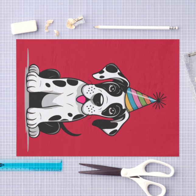 Papel De Seda Cachorro Cômico do Grande Dane (Arte )