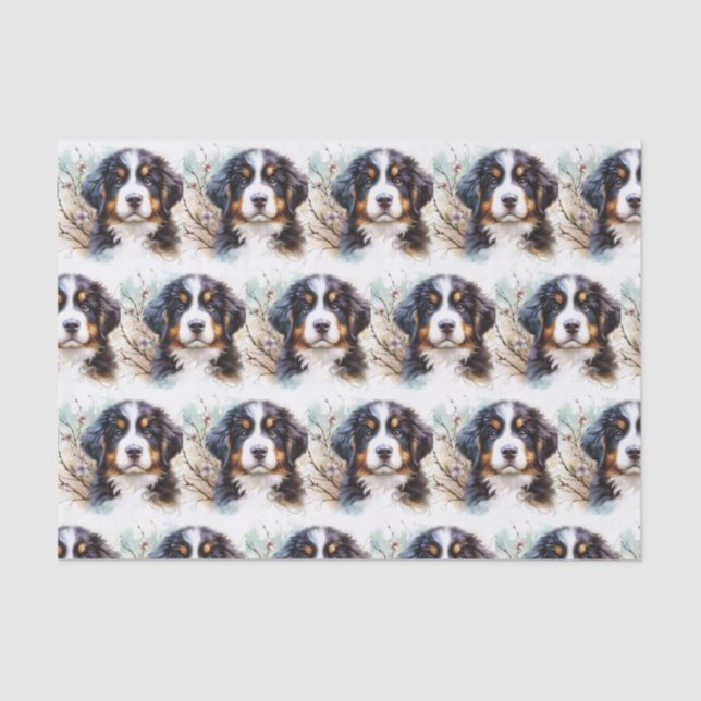 Papel De Seda Cachorro-da-montanha Bernese AI Puppy (Frente )