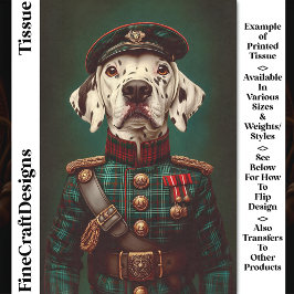 Papel De Seda Cachorro Dalmata Orgulhoso Uniforme Militar CH5 De