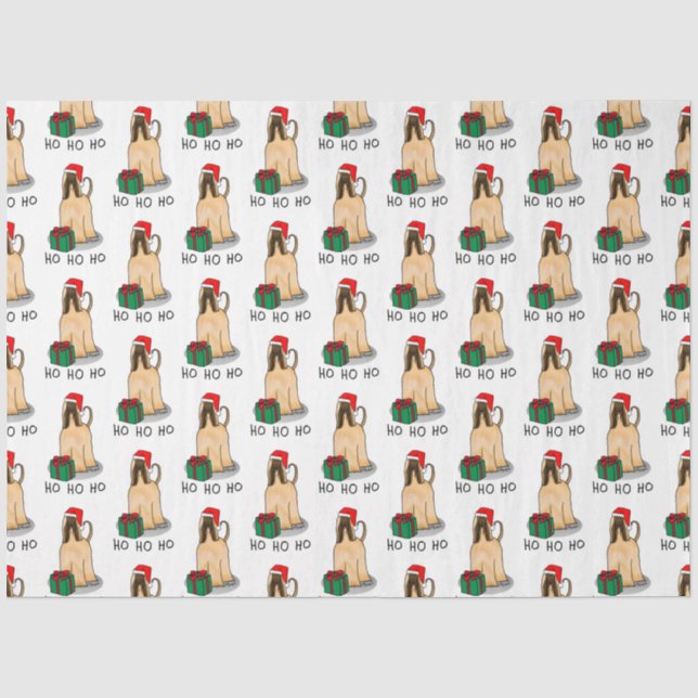 Papel De Seda Cachorro de Cachorro Afegão de Santa Hat (Frente )