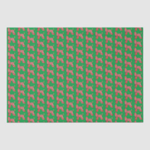 Papel De Seda Cachorro de Natal Afegão Silhout Green