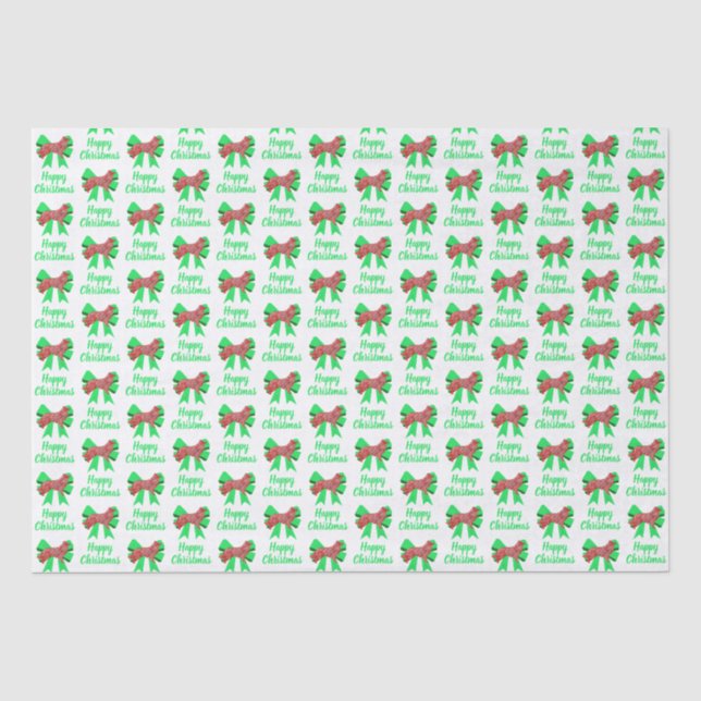 Papel De Seda Cachorro de Natal da Borda e Arco Verde Branco (Frente )
