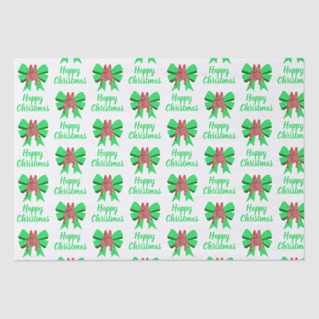 Papel De Seda Cachorro de Natal Francês e Arco Verde Branco (Frente )