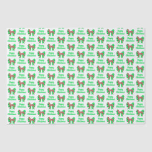 Papel De Seda Cachorro de Natal Vermelho e Arco Verde Branco