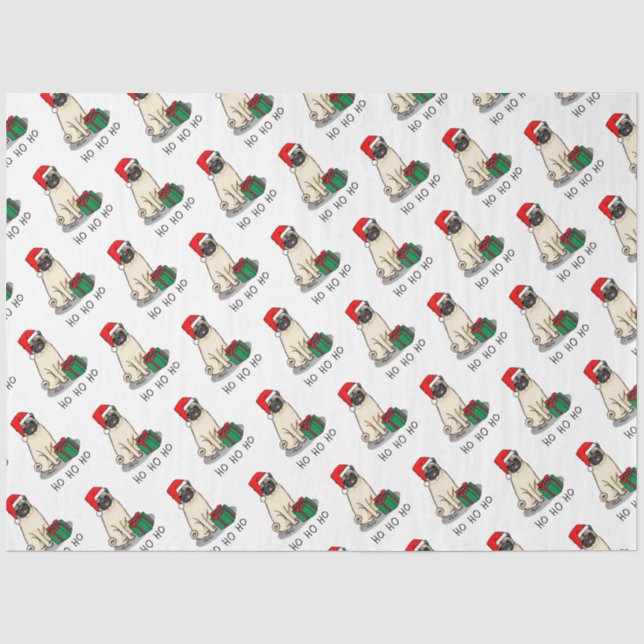 Papel De Seda Cachorro de Papai Noel de Natal (desfiladeiro) (Frente )