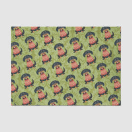 Papel De Seda Cachorro de Papais noeis de Dachshund de Natal