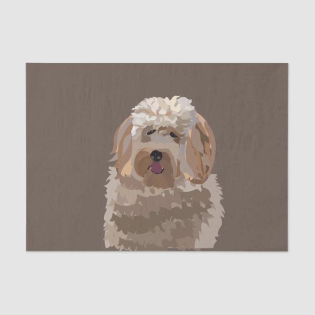 Papel De Seda Cachorro de Poodle Goldendoodle Cute Labradoodle (Frente )