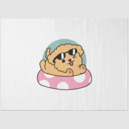 Papel De Seda Cachorro de verão - Cachorro flutuante com óculos 