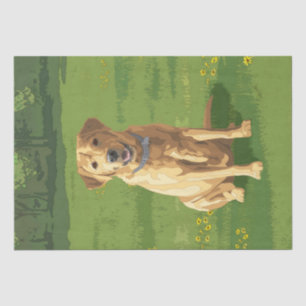 Papel De Seda Cachorro do Retriever Labrador Amarelo