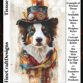 Papel De Seda Cachorro Elegante Steampunk, Cartola, Cachecol DB1