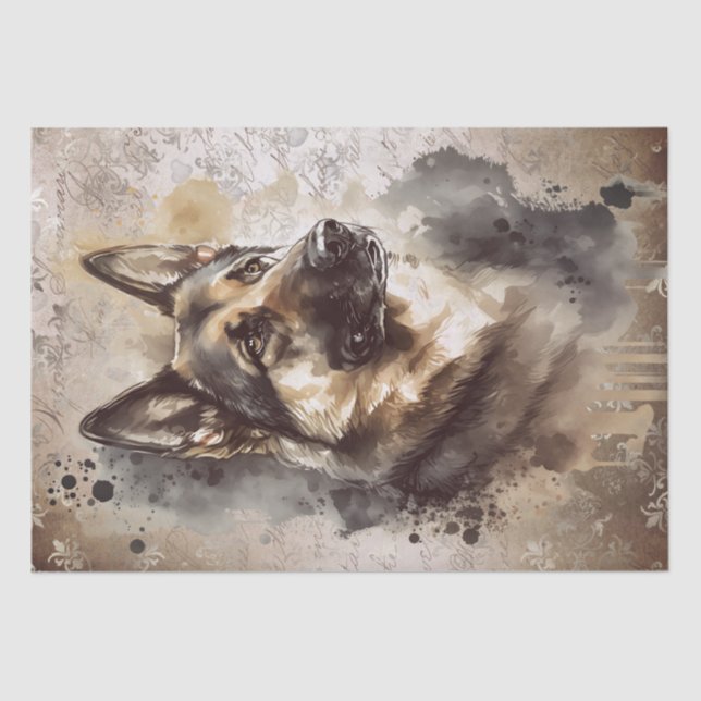 Papel De Seda Cachorro german shepherd (Frente )