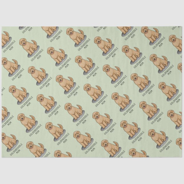 Papel De Seda Cachorro Mãe Doodle Mãe (ouro vermelha) Cachorro M (Frente )