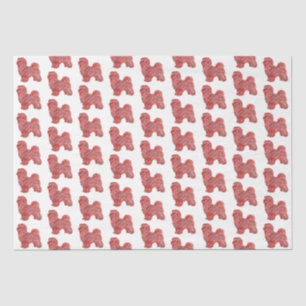 Papel De Seda Cachorro Maltês, Feliz Natal, Branco