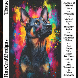 Papel De Seda Cachorro Pastor Alemão Colorido Pop Art CS7 Decoup