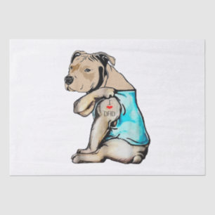 Papel De Seda Cachorro Pitbull Eu Adoro Pai Tatuando Família Eng