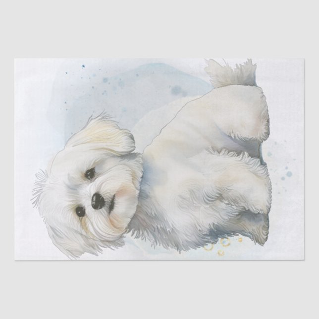 Papel De Seda Cachorro Puppy Maltês (Frente )