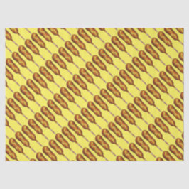 Papel De Seda Cachorro Quente Corndog Yellow Mustard Junk Comida