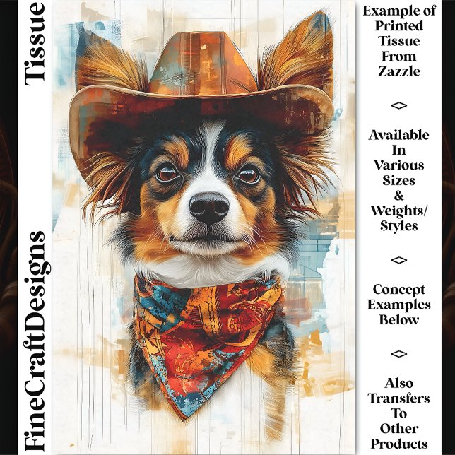 Papel De Seda Cachorro Russo de Papillon Ocidental, Que Decoupag (Criador carregado)