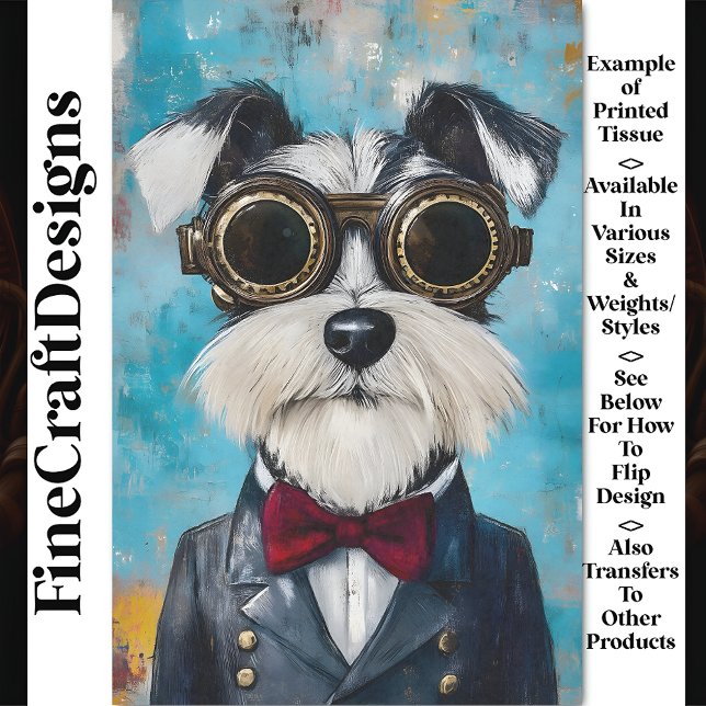 Papel De Seda Cachorro Schnauzer Cute Steampunk, Arco Tie Z9, De (Criador carregado)