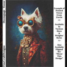 Cachorro Westie Steampunk Glamouroso Decoupage EZ6