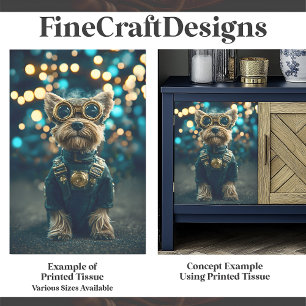 Papel De Seda Cachorro Yorkshire Terrier Vestido Fofo F8 Decoupa