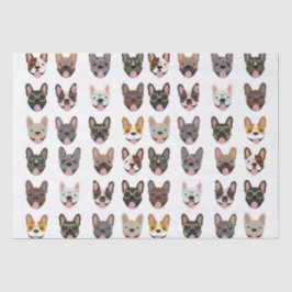 Papel De Seda Cachorros Franceses Bonitos Vestindo Óculos