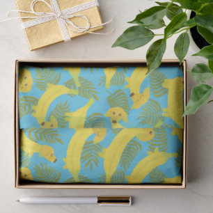 Papel De Seda Cachorros Tropicais De Banana Cortados