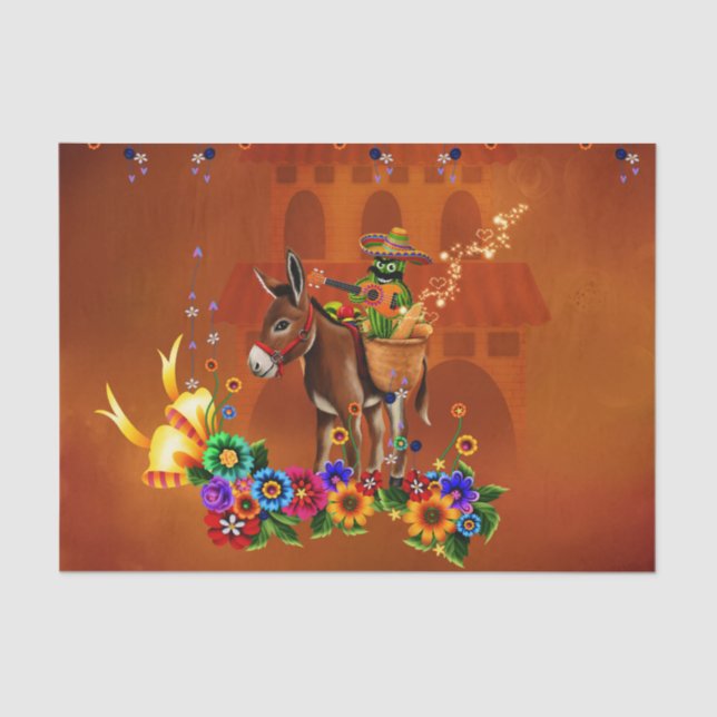 Papel De Seda Cacto mexicano engraçado (Frente )