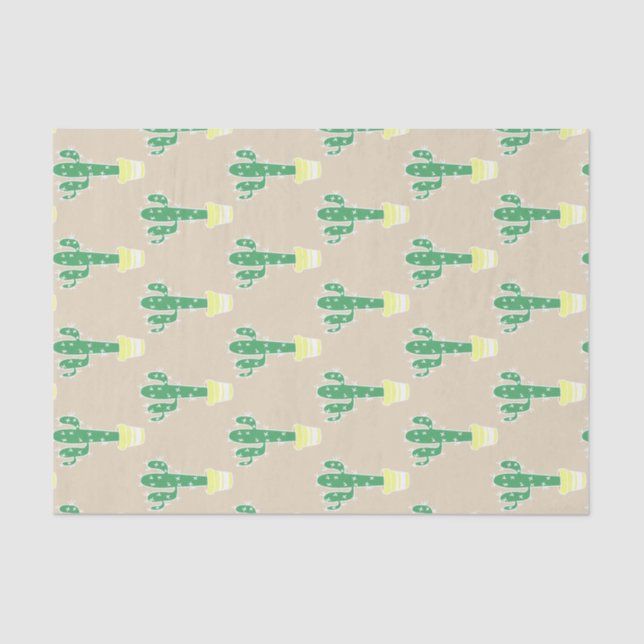 Papel De Seda Cacto Potted do deserto bonito (Frente )